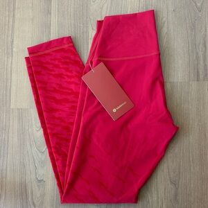 Lululemon Red Wunder Under HR 25” Leggings